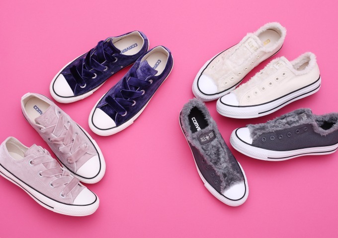 CONVERSEのガールズライン”CHUCKS SISTERS”に『ボア』と『ベルベット』を使った新作シューズが仲間入り😆👟✨