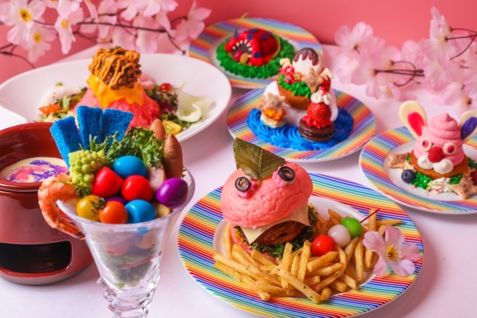 【KAWAII MONSTER CAFE HARAJUKU×ロッテ】のカラフルPOPな『春のランチフェア』🐰🍰🌈