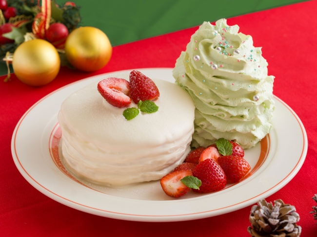 ❤️Eggs ’n Things❤️からクリスマスケーキの定番”ショートケーキ🍰”をモチーフにした「クリスマスホイップツリーパンケーキ」を期間限定販売🎄🎅🌟