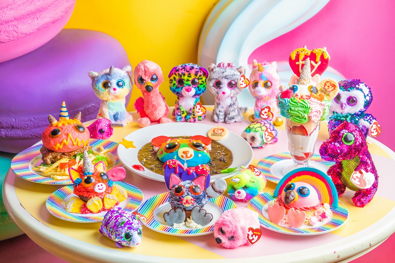 ぬいぐるみブランド「Ty」 × 「KAWAII MONSTER CAFE」カラフルポップでキュートなコラボを実施🌈🦄🧡