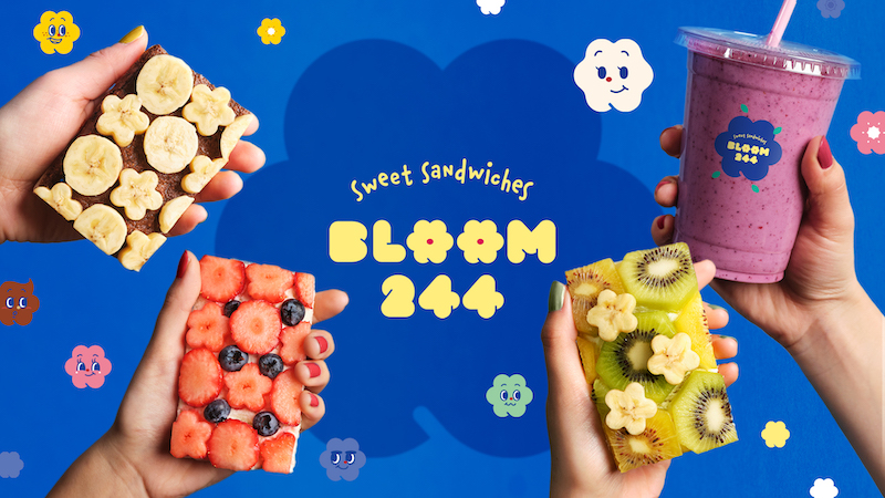 フルーツの花がのったケーキのようなサンドイッチ🌼🍓フルーツオープンサンド専門店『BLOOM244』新大久保駅に2月14日オープン🌈