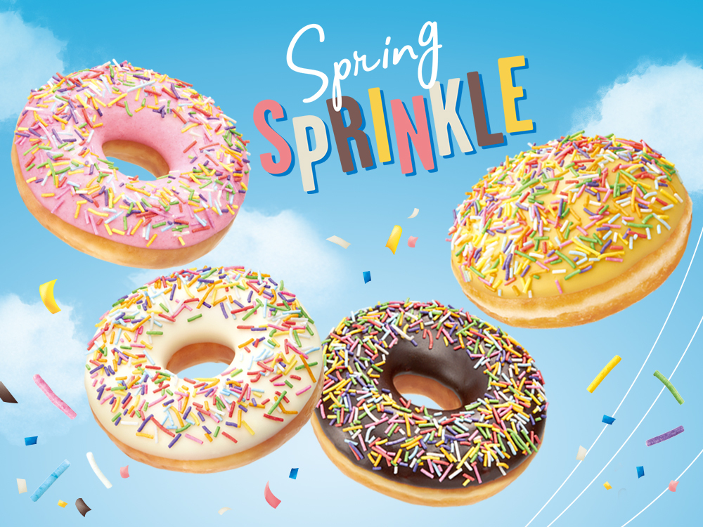 春の到来をお祝いするハッピーカラーのドーナツが登場😳🌸『Spring SPRINKLE』2022年4月13日(水)より期間限定販売🍩🌈✨