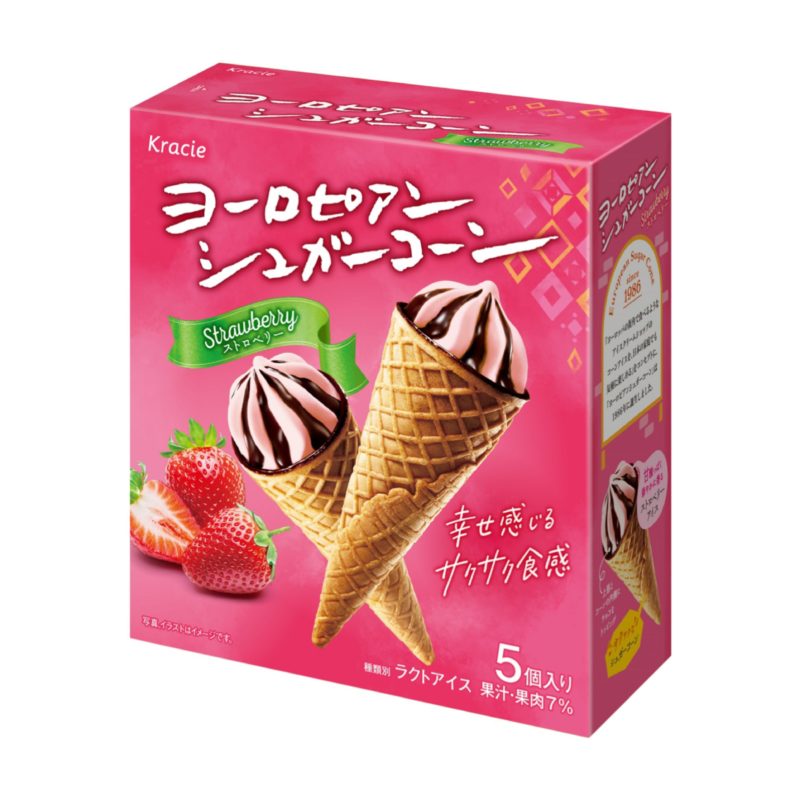 【新作アイス!!】「ヨーロピアンシュガーコーン ストロベリー」を2月20日(月)から新発売🤤🍓🍨🤍💕