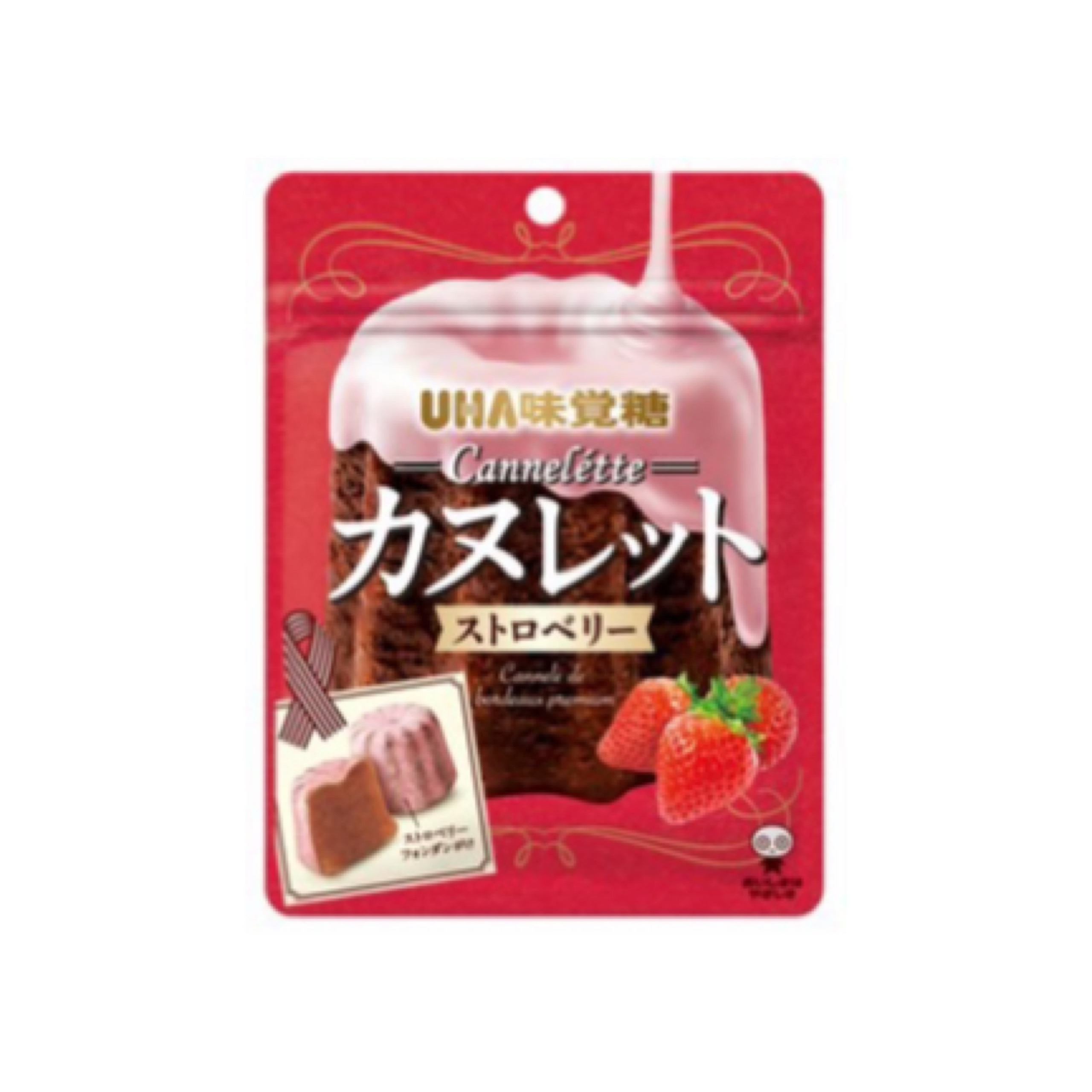 【新作お菓子】ひとくちのカヌレ「カヌレット」から新味登場❕UHA味覚糖「カヌレット ストロベリー」2023年4月17日(月)より発売🥮💗🤎