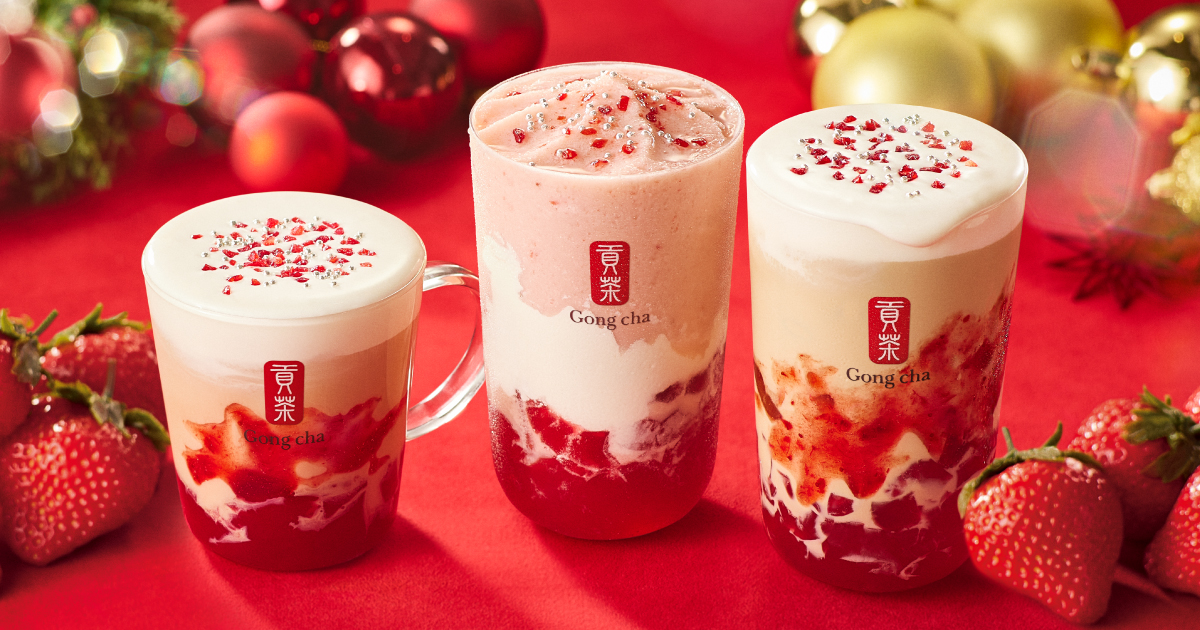 【Gong Cha(ゴンチャ)】「あまおう」×「アールグレイティー」で贅沢なひとときを💗「あまおう®ノエル ミルクティー(ICED/HOT)/フローズンティー」11月16日(木)より期間限定発売🧋🍓💞